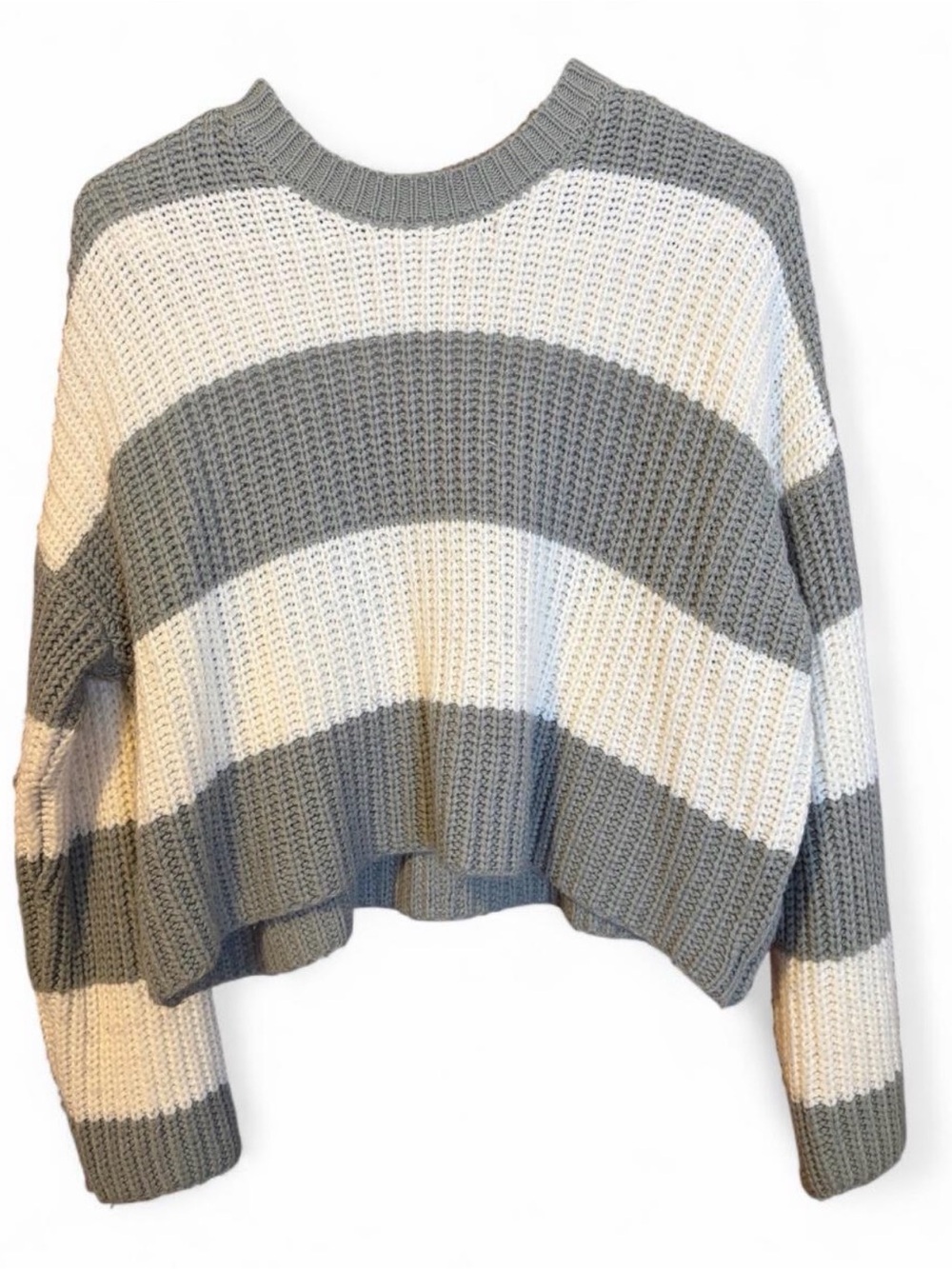Women’s sweater knit size XS green & cream stripes by Jessica Simpson